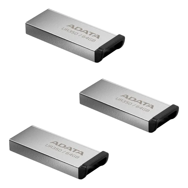 Kit 3 Usb 64gb Metalica 3.2 Resistente Alagua Polvo Y Golpes