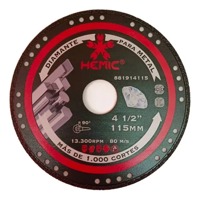 Disco Corte Diamantado Metal Hemic 4 1/2 X 22.23 Mm