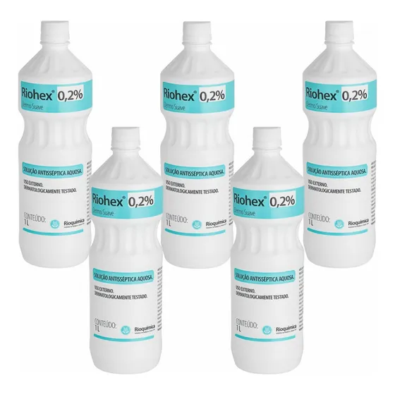 Riohex Clorexidina 0,2% Solução Aquosa 1 Litro - 10 Unidades