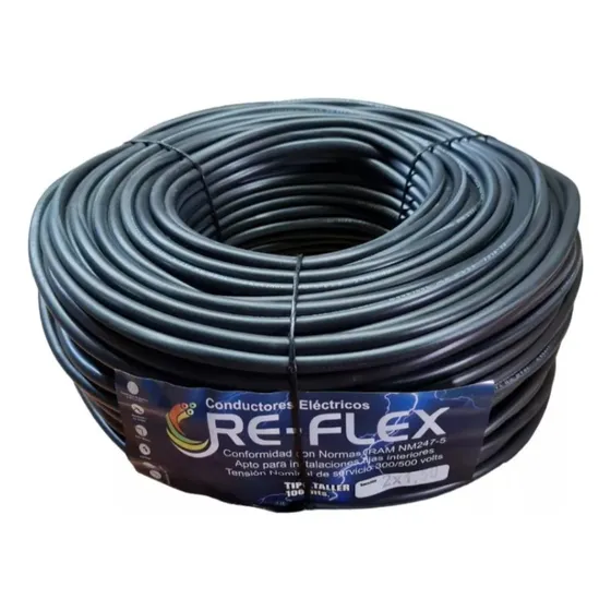 Cable Tipo Taller 2x2,5 Mm X25 Mts Alargue Re-flex Iram Color De La Cubierta Negro