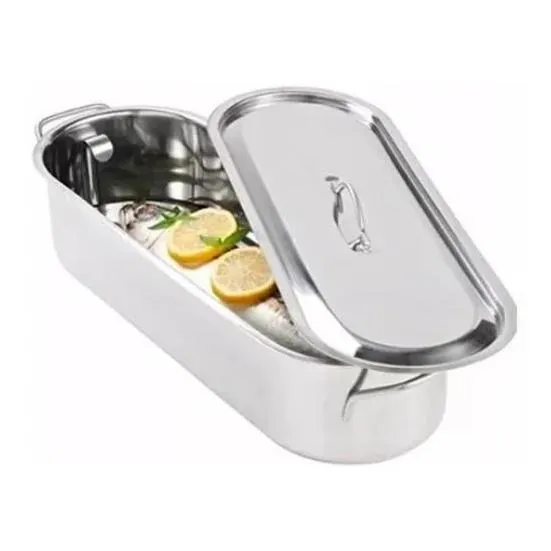 Olla Oval Para Pescado Matambre Acero Inoxidable Matambrera