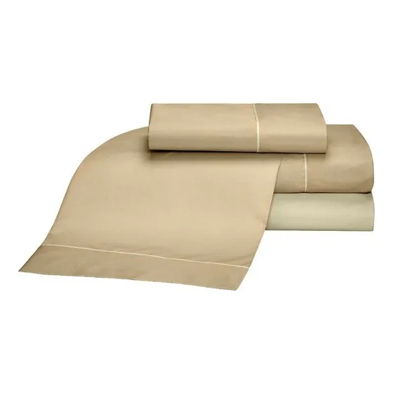 Juego De Sabanas Danubio Colors 200 Hilos Twin 3 Piezas A523 Color Beige Diseño De La Tela Liso
