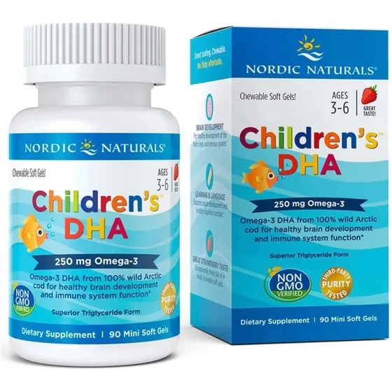 Omega 3 Dha Infantil Nordic Naturals 250 Mg 90 Minigéis Usa