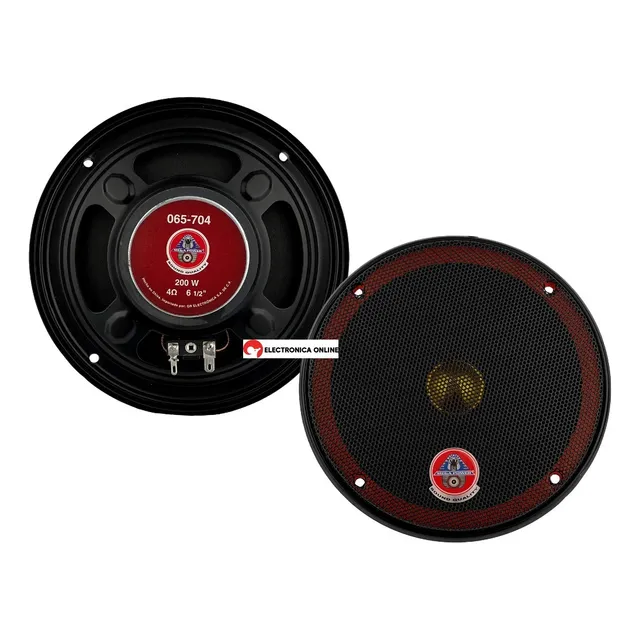 Bocina tipo full range Megapower 065-704 para carro/camioneta color negro de 4Ω 6.5" x 6.5" x 6.5 " x 2 unidades