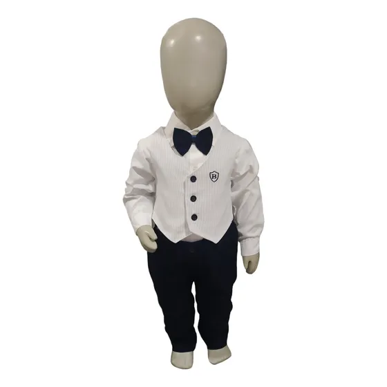 Traje Bautizo Niño Bebé Conjunto Elegante Chaleco Corbatín 