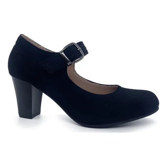 Tacón Negro Casual Mujer