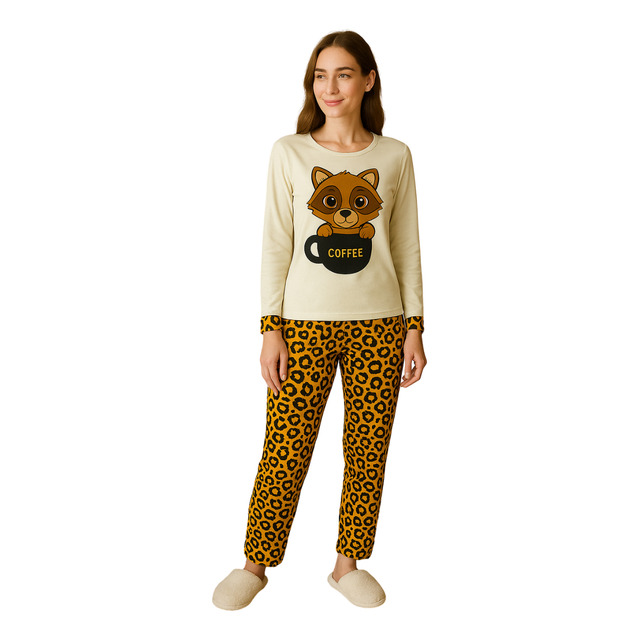 Pijama Longo Feminino Malha Adulto Manga Comprida Frio Luxo Pijama Longo Feminino Malha Adulto Manga Comprida Frio Luxo