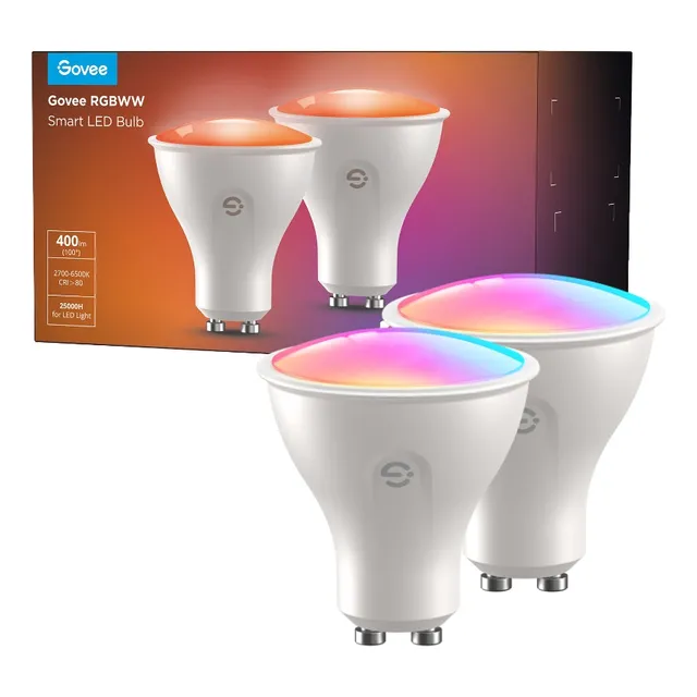 Foco rgbww con Wi-Fi Govee H600D color rgb 4.8W 220V 400lm por 2 unidades