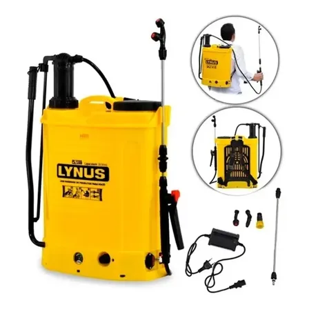 Pulverizador Costal Lynus 18l Bateria 12v Para Inseticida E Herbicida