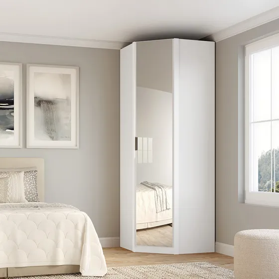 Guarda Roupa Canto Modular 1 Porta Espelho 45º Altezza Trend