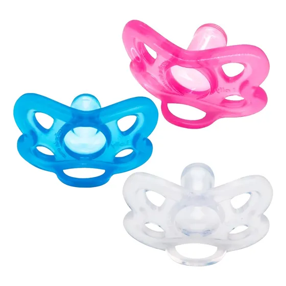 Chupeta 100% Silicone Lolly Bico Reto Redondo +6m Com Alça
