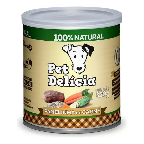 Ração Úmida Pet Delícia Cães Adultos Panelinha De Carne 320g