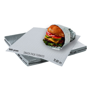 Empaque Aluminio Térmico Para Comida Rápida 30x30cm Empaque Aluminio Térmico Para Comida Rápida 30x30cm