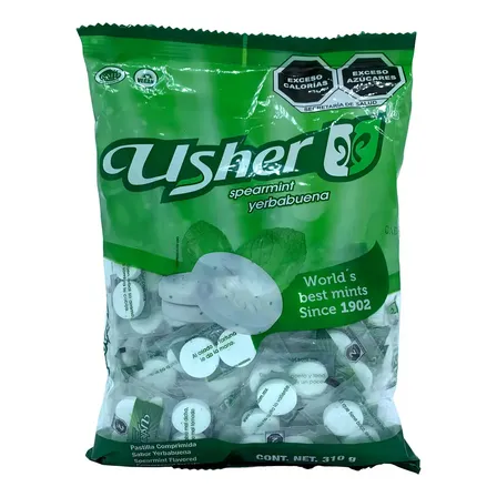 Pastillas Usher Menta Yerbabuena 100pzas Refrescantes