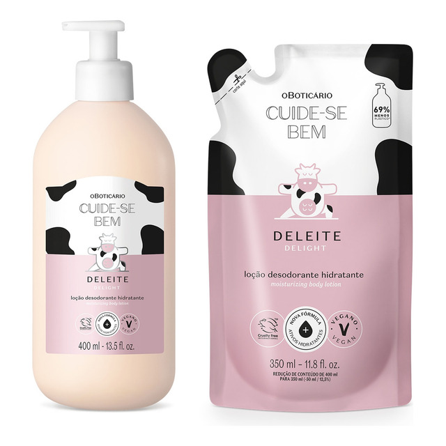 Combo Cuide-se Bem Deleite: Loção Corporal 400ml + Refil 350 Combo Cuide-se Bem Deleite: Loção Corporal 400ml + Refil 350