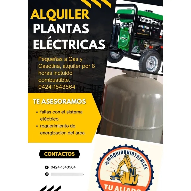 Alquiler De Plantas Electricas Incluye Combustible