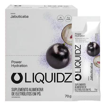 Liquidz® Eletrólitos Zero Açúcar Jabuticaba 14 Sachês