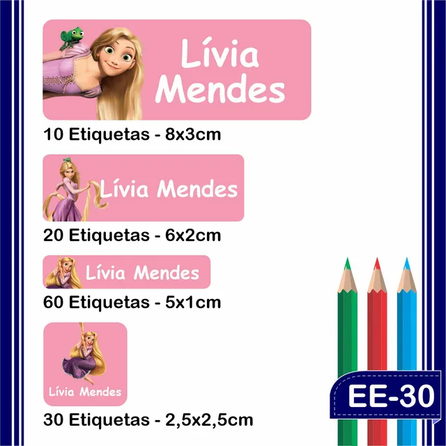120 Etiquetas Escolar Personalizada Prova A Água Resistentes