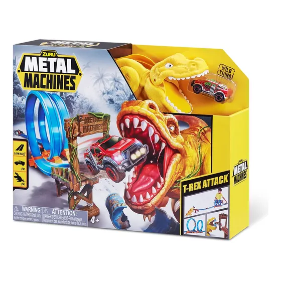 Pista Metal Machines Dinosaurio Incluye 1 Carro Juguete Niño