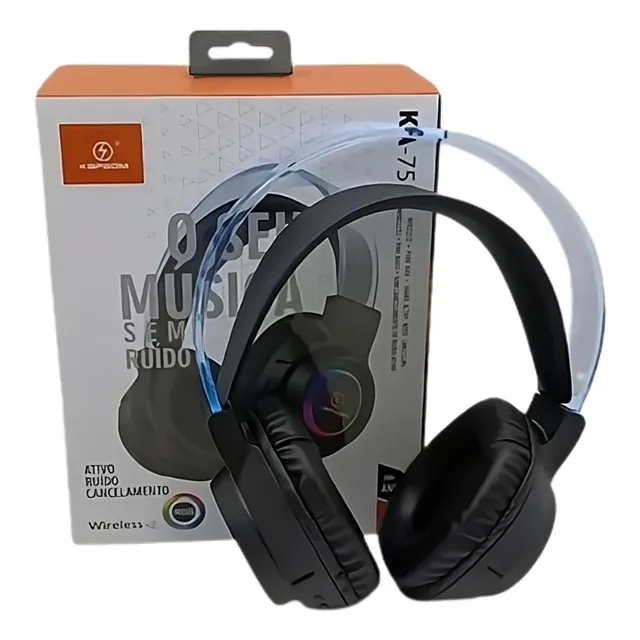Fone De Ouvido Gamer Luzes Rgb Bluetooth Bateria De 10 Horas