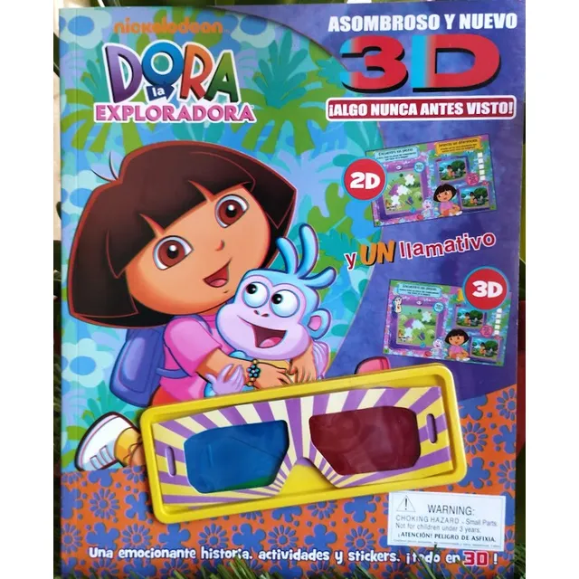 Cuento 3d Dora La Exploradora.  Libro,  Lentes 3d Y Stickers