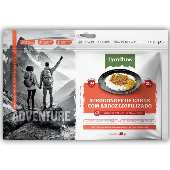 Comida Liofilizada Strogonoff De Carne Arroz  Lyovibes 115g