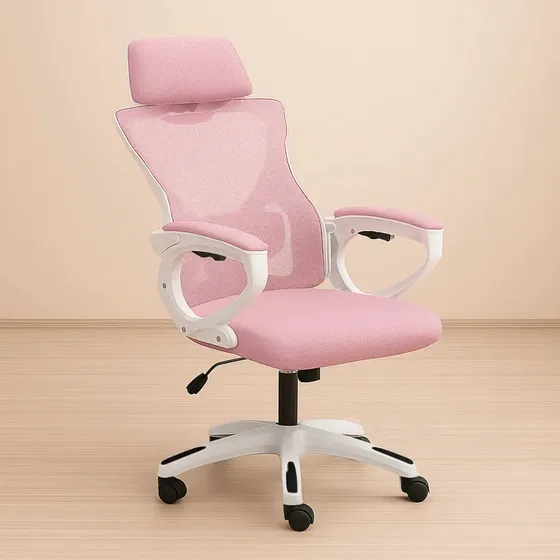 Silla Oficina Pc Escritorio Ergonomica Basculante Reclinable Apoyacabeza Rd Color Rosa