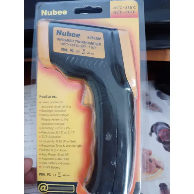 Termómetro Digital Nubee Nub8380 Reloj 0-380°c Plástico, Us2