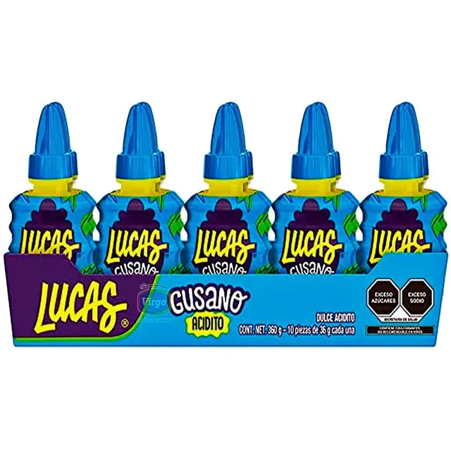 Lucas Gusano Acidito Manzana Verde 10 Dulces 360 Gr Mars