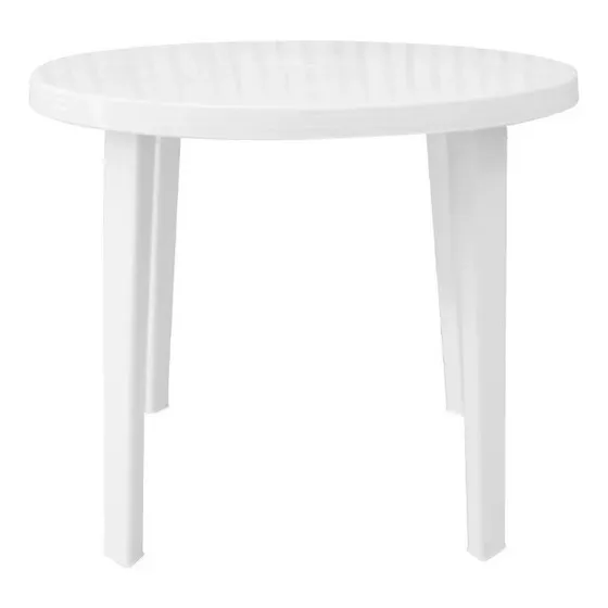 Mesa Plastica Redonda Jardin Exterior 90cm Reina Color Blanco