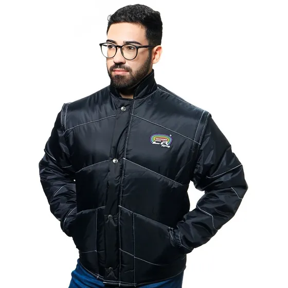 Jaqueta Califórnia Racing Premium Cr Preto / Azul Motoqueiro