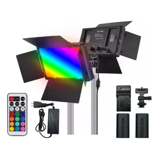 Panel Luz De Video Fotografía Con Batería Profesional Rgb Negro Rgb