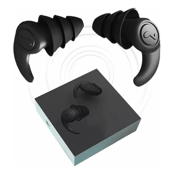 GIEVULEO earplug tapones de oídos con cancelación de ruido impermeables 1par negro reutilizables lavables