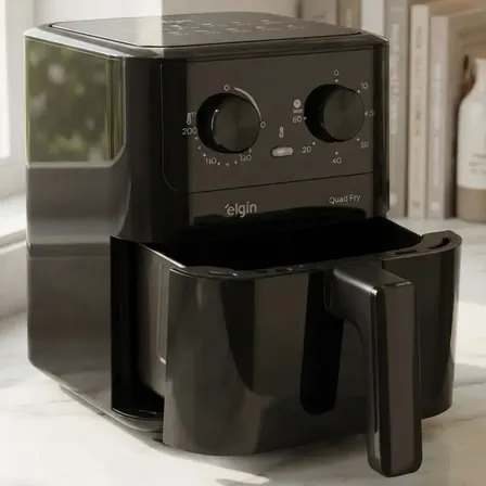 Fritadeira Elétrica Air Fryer Quad Fry 4,2 Litros 1400w Preto Elgin