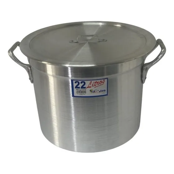 Olla Industrial De Aluminio, Marca Falupa Capacidad  22 L.