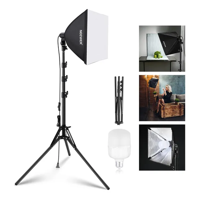 Neewer 40cm Kit De Iluminación Softbox + Bombilla Led De 35w