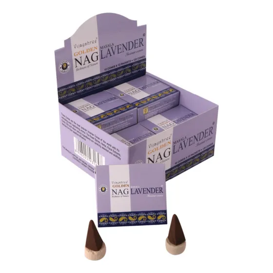 Sahumerios Dhoop Cono Golden Nag Masala X1 Unidad Fragancia Lavender
