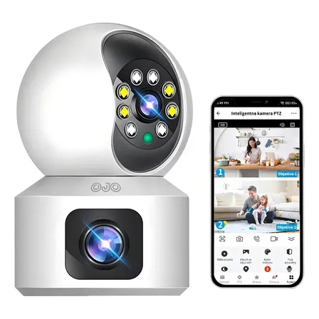 Ojo® Doble Pantalla Cámara De Seguridad Full Hd Con Alarma Blanco Ojo® Doble Pantalla Cámara De Seguridad Full Hd Con Alarma Blanco