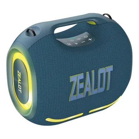 Zealot Ze01 Caixa Som Bt 300w 30000mah Ipx6 Rgb 2 Subwoofers Azul 127/220v