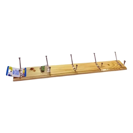 Perchero De Madera 5 Ganchos Despojador Resisten Oferta Cuot