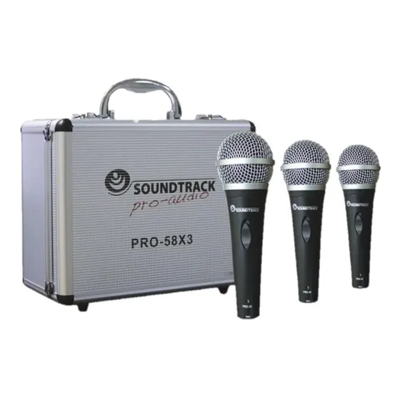 Set De Micrófonos Soundtrack Pro-58x3 Negro/unidirecci... Color Gris