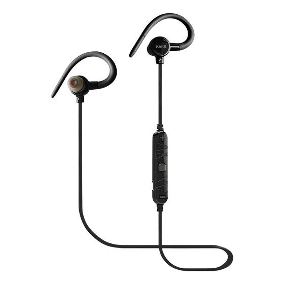 Fone De Ouvido Bluetooth Sem Fio Esportivo Academia Corrida Cor Preto/Vermelho Cor da luz Preto Bateria Longa Duração Gancho Resistente Suor Com Microfone