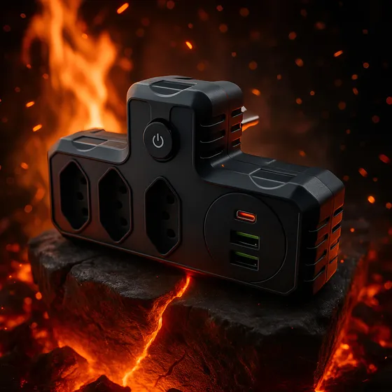 Adaptador Tomada Extensao Elétrica 3 Tomadas E 3 Usb Smart