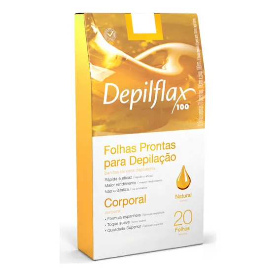 Folhas Depilatória Corporal Natural Depilflax Com 20 Un.