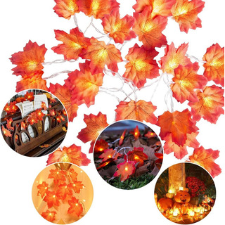 2 Piezas Luces De Cadena Hojas De Arce Otoño For Halloween 2 Piezas Luces De Cadena Hojas De Arce Otoño For Halloween