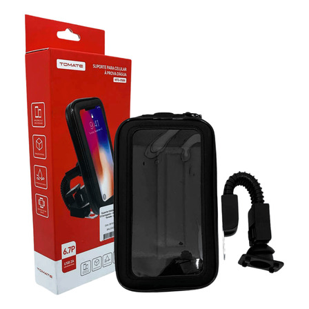 Suporte De Celular Com Bolsa E Carregador Para Moto Tomate Suporte De Celular Com Bolsa E Carregador Para Moto Tomate