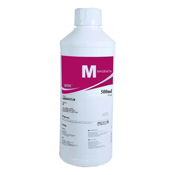 Tinta Pigmentada Para Hp Impressora 500 800 H5970-01 500ml Tinta Magenta
