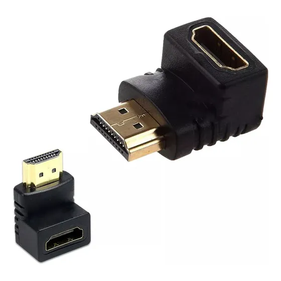 Kit 30 Adaptador Curva Hdmi Em L 90 Graus Macho X Femea Tv
