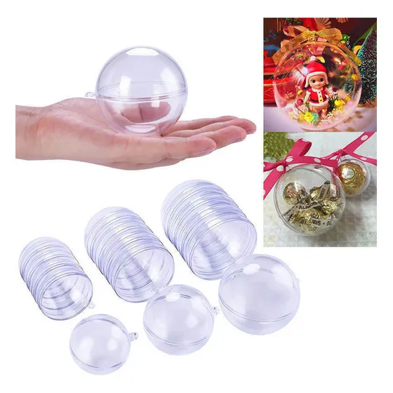 15 Peças De Bolas De Plástico Preenchíveis Transparentes Par