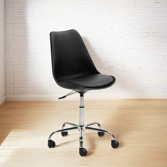 Silla Eames Sin Apoyabrazos Patas Metal Rotacion 360 Unica